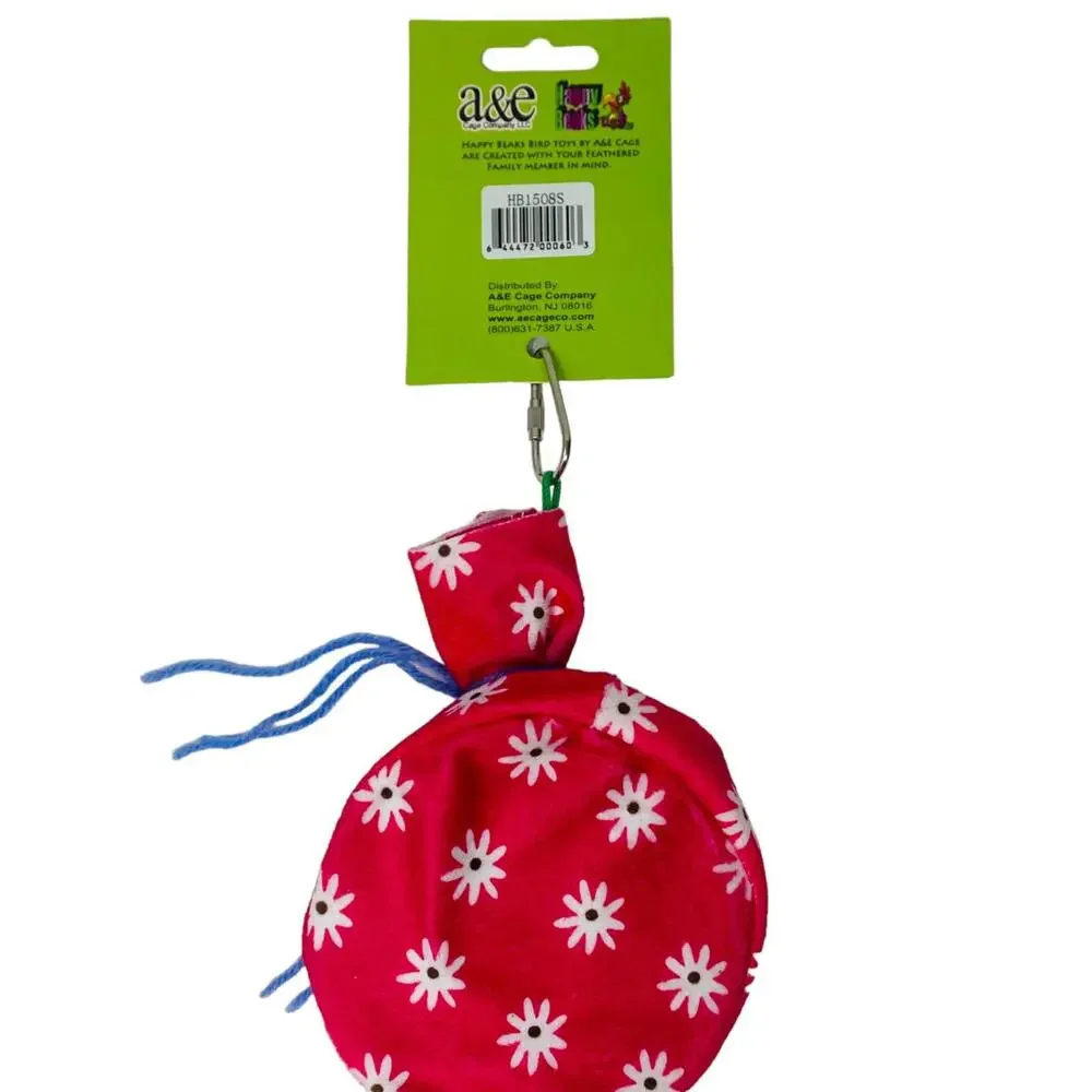 A & E Happy Beaks Pink flowers Fleece small size Teepee for Pet Birds